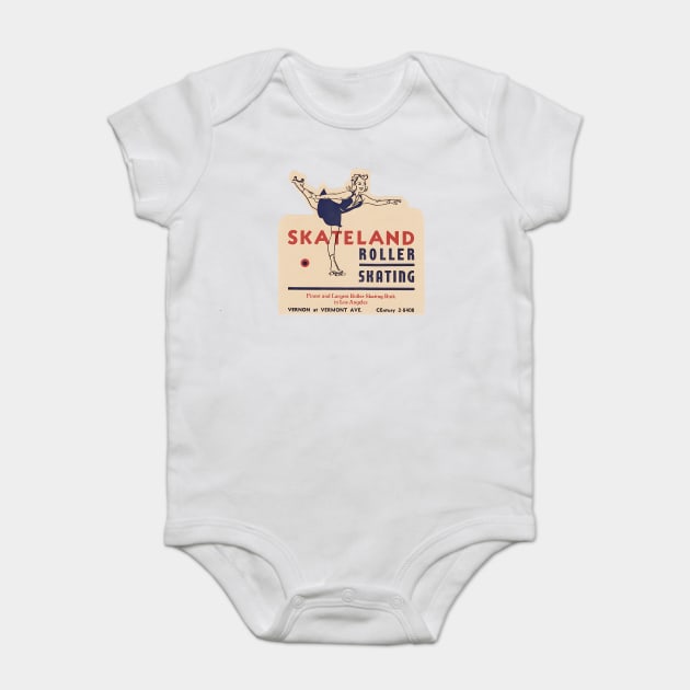 Vintage Roller Skating Los Angeles California Baby Bodysuit by Timeless Chaos
